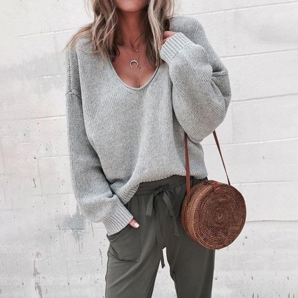 casual knitted sweater women streetwear v neck long sleeve pullovers loose solid coat 2021 autumn winter fashion women's sweater1, White;black
casual knitted sweater women streetwear v neck long sleeve pullovers loose solid coat 2021 autumn winter fashion women's sweater1, White;black