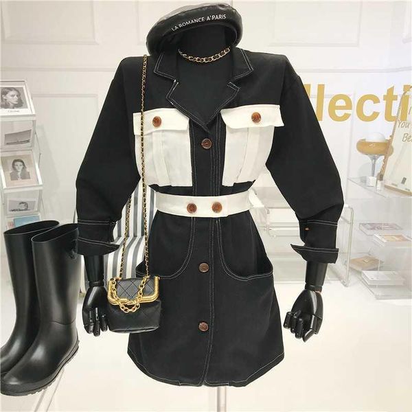 suit dress 2020 new autumn women high waist slim was thin elegant single-breasted dress black tooling1, Black;gray
suit dress 2020 new autumn women high waist slim was thin elegant single-breasted dress black tooling1, Black;gray