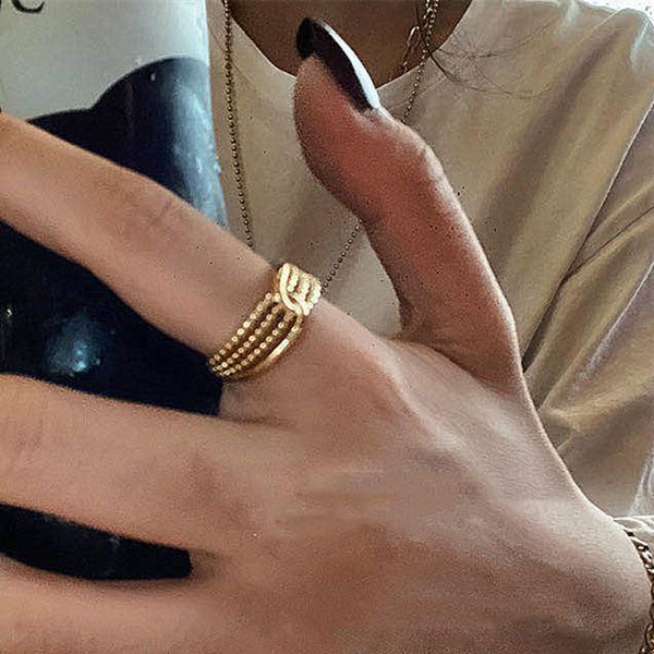 women metal party trendy rings gold beads knot opening adjustable simple ring female jewelry fashion jewelry, Silver
women metal party trendy rings gold beads knot opening adjustable simple ring female jewelry fashion jewelry, Silver