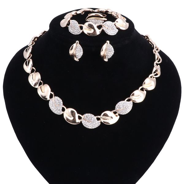 the new leaf crystal bridal jewelry sets rhinestone necklace earrings bracelet ring african beads wedding jewelry sets, Black
the new leaf crystal bridal jewelry sets rhinestone necklace earrings bracelet ring african beads wedding jewelry sets, Black