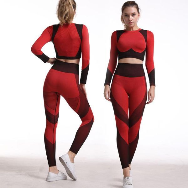yoga outfits seamless sports suit red gym set women high elastic running workout clothes long sleeve fitness crop pants suit1, White;red
yoga outfits seamless sports suit red gym set women high elastic running workout clothes long sleeve fitness crop pants suit1, White;red
