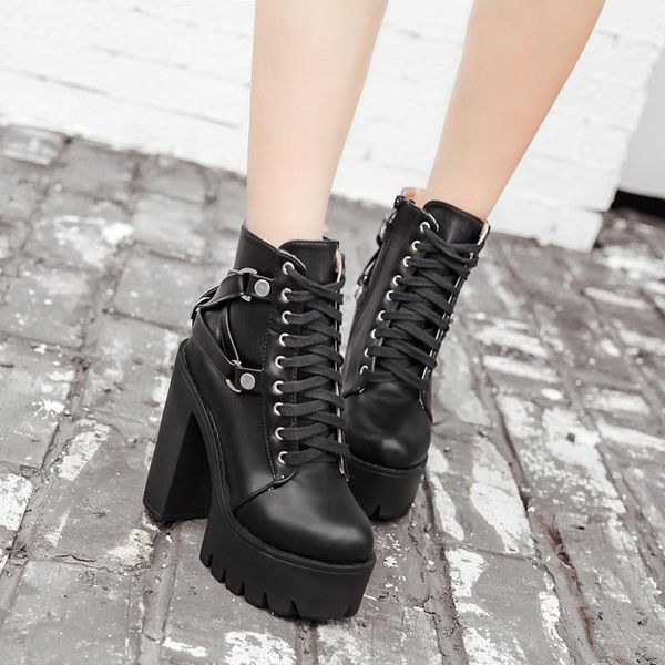 boots ymechic 2021 block heel platform lace up punk gothic cross strap chunky ultra high heels ankle combat boot ladies shoes, Black
boots ymechic 2021 block heel platform lace up punk gothic cross strap chunky ultra high heels ankle combat boot ladies shoes, Black