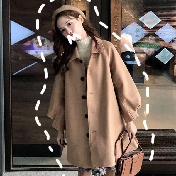 women's wool & blends 2021 single-breasted autumn winter classic women overcoats simple casual coat long sleeve chic female outwear, Black
women's wool & blends 2021 single-breasted autumn winter classic women overcoats simple casual coat long sleeve chic female outwear, Black
