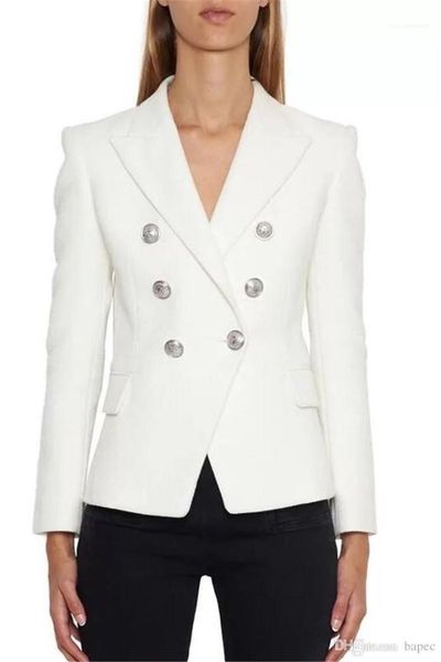 jacket female lapel neck slim suit fashion designer classic women blazer black white double breasted, White;black
jacket female lapel neck slim suit fashion designer classic women blazer black white double breasted, White;black
