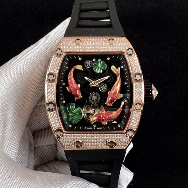rm57-01 the new men's mechanical watch is equipped with automatic mechanical movement multi-function display system 904 fine steel case, Slivery;brown
rm57-01 the new men's mechanical watch is equipped with automatic mechanical movement multi-function display system 904 fine steel case, Slivery;brown