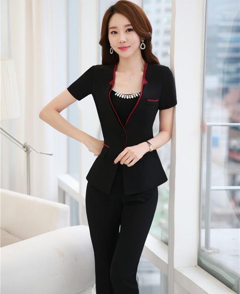 novelty black professional business suits jackets and pants ladies office work wear pantsuits short sleeve summer trousers sets1, White;black
novelty black professional business suits jackets and pants ladies office work wear pantsuits short sleeve summer trousers sets1, White;black