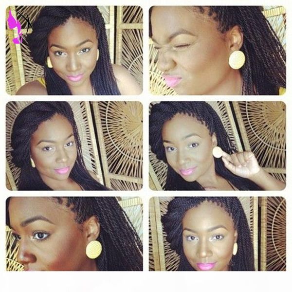 30inches long kinky twist synthetic lace front wig natural afro fully micro braids wig african synthetic braid for afro women, Black
30inches long kinky twist synthetic lace front wig natural afro fully micro braids wig african synthetic braid for afro women, Black