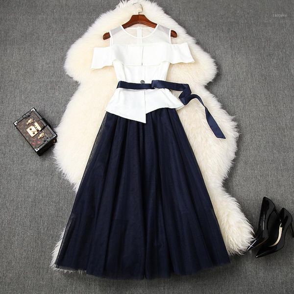 women long mesh skirt and set summer 2020 cut out cold shoulder ruffles sashes see through blouse two piece outfit1, White
women long mesh skirt and set summer 2020 cut out cold shoulder ruffles sashes see through blouse two piece outfit1, White