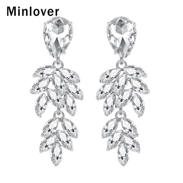 dangle & chandelier minlover crystal leaf wedding drop earrings for women 2021 luxury korean rhinestone bride fashion jewelry eh1088, Silver
dangle & chandelier minlover crystal leaf wedding drop earrings for women 2021 luxury korean rhinestone bride fashion jewelry eh1088, Silver