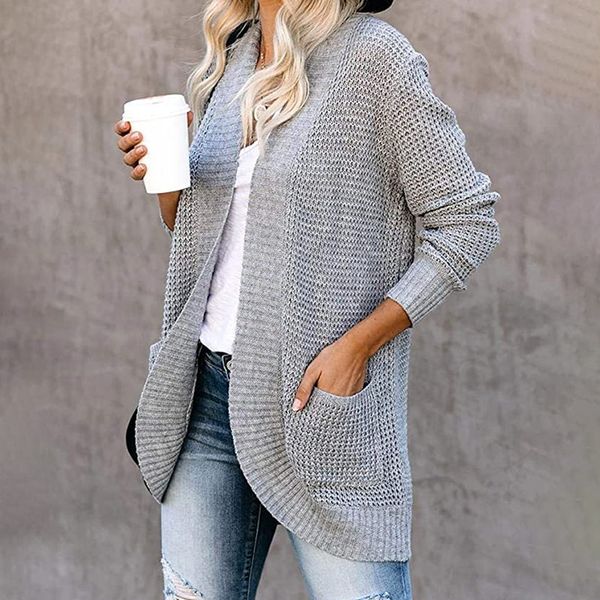 2020 autumn and winter cross-border new foreign trade cardigan womens clothes european and american curved placket large pocket sweater card, White;black
2020 autumn and winter cross-border new foreign trade cardigan womens clothes european and american curved placket large pocket sweater card, White;black