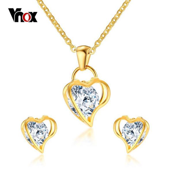 vnox love heart necklace and earrings jewelry sets for women hollow cz stone jewelry sets for engagement wedding party, Silver
vnox love heart necklace and earrings jewelry sets for women hollow cz stone jewelry sets for engagement wedding party, Silver