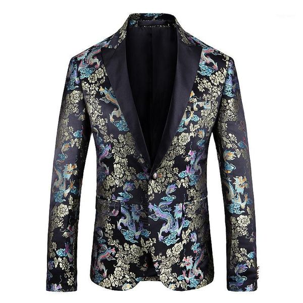 mens blazer chinese style men's printed single button blazer jacket fashion high-quality casual men's jacket casacas para hombre1, White;black
mens blazer chinese style men's printed single button blazer jacket fashion high-quality casual men's jacket casacas para hombre1, White;black