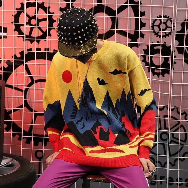 winter knitwear mens sweaters harajuku hip hop landscape painting fashion casual male pullovers outwear streetwear jumper 201203, White;black
winter knitwear mens sweaters harajuku hip hop landscape painting fashion casual male pullovers outwear streetwear jumper 201203, White;black