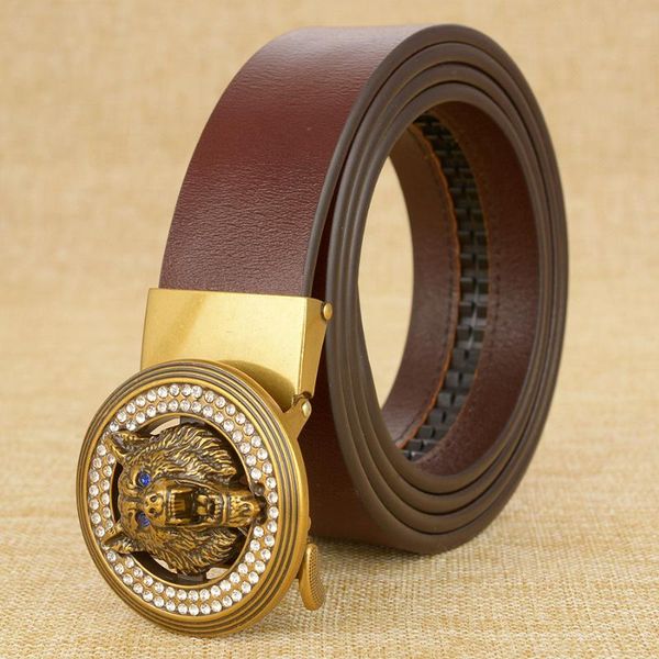 men's diamond wolf buckle genuine leather belt high-grade cowhide luxury automatic buckle waistband fashion vintage wild belt, Black;brown
men's diamond wolf buckle genuine leather belt high-grade cowhide luxury automatic buckle waistband fashion vintage wild belt, Black;brown