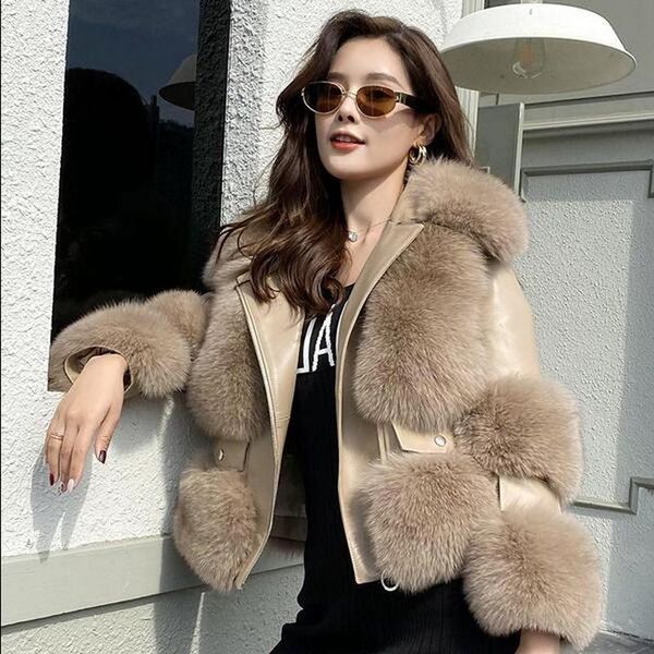 women's fur & faux 2021 women motorcycle jackets coats genuine leather outwear winter warm clothing overcoats fashion collars, Black
women's fur & faux 2021 women motorcycle jackets coats genuine leather outwear winter warm clothing overcoats fashion collars, Black