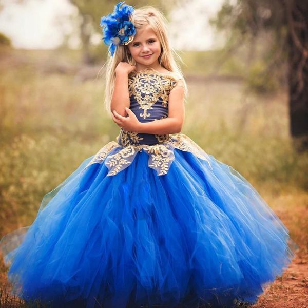 cute royal blue puffy tulle a line flower girls dresses for weddings with gold lace applique princess pageant party gowns p37, White;blue
cute royal blue puffy tulle a line flower girls dresses for weddings with gold lace applique princess pageant party gowns p37, White;blue