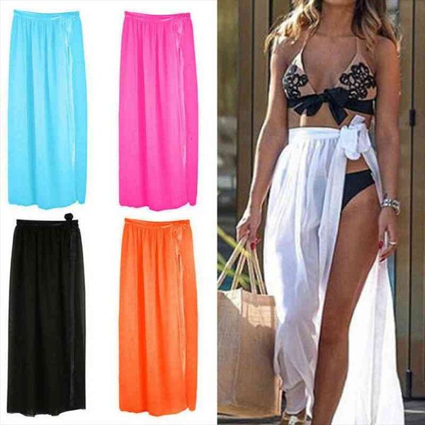 women bikini cover up skirt solid color chiffon wrap dress sarong pareo beachwear bathing suit lace up cover ups, White;black
women bikini cover up skirt solid color chiffon wrap dress sarong pareo beachwear bathing suit lace up cover ups, White;black