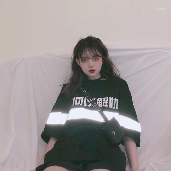 ins summer new fashion trend text reflective printing casual harajuku round neck short sleeve t-shirt punk street women's1, White
ins summer new fashion trend text reflective printing casual harajuku round neck short sleeve t-shirt punk street women's1, White
