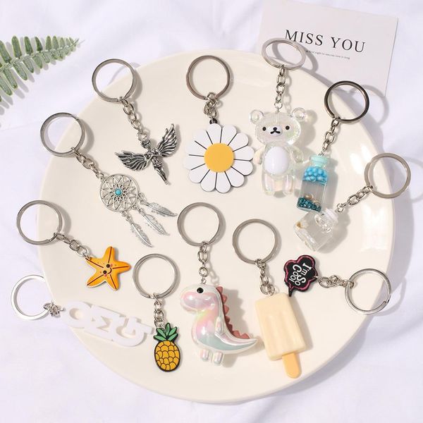 artilady cute keychain o keyring summer element cartoon pendant keychains gift for friend key accessories, Silver
artilady cute keychain o keyring summer element cartoon pendant keychains gift for friend key accessories, Silver