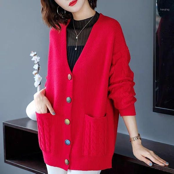 women 2020 new spring autumn sweater cardigan double pockets female knitted sweaters ladies casual loose chic knitwear g1071, White
women 2020 new spring autumn sweater cardigan double pockets female knitted sweaters ladies casual loose chic knitwear g1071, White