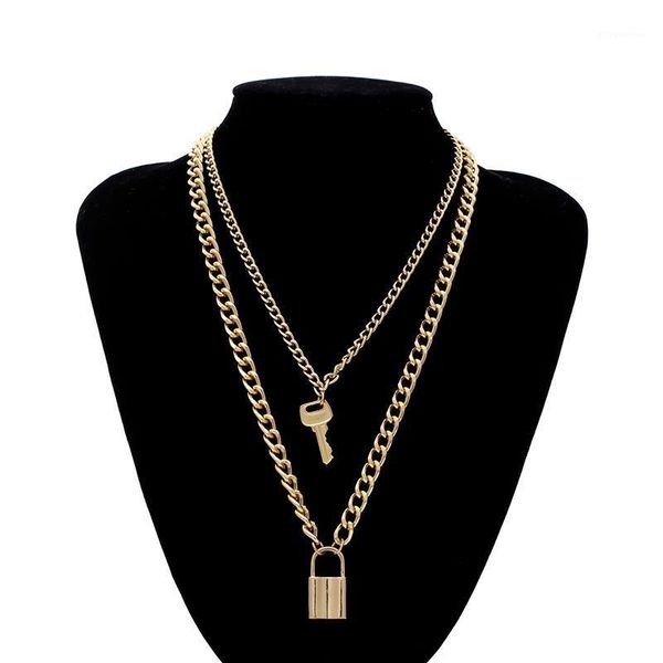 women jewelry silver color padlock key pendant necklace multilayer stainless steel rolo cable chain necklace friendship gifts1, Golden;silver
women jewelry silver color padlock key pendant necklace multilayer stainless steel rolo cable chain necklace friendship gifts1, Golden;silver