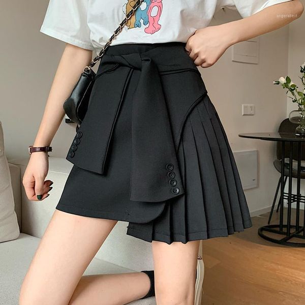 women irregular mini skirt summer high waist harajuku preppy style lady skirts slim chic women bottom b691, Black
women irregular mini skirt summer high waist harajuku preppy style lady skirts slim chic women bottom b691, Black
