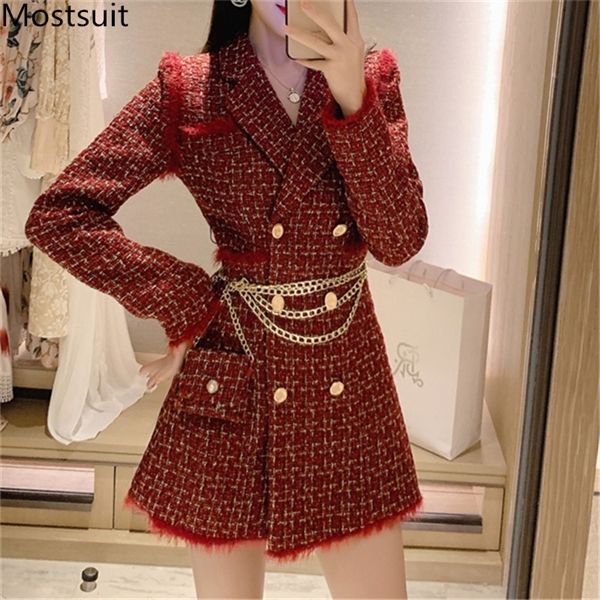 spring fall vintage red tweed plaid coat blazer gold double breasted long jacket woolen suit outerwear with chain belt bag y1120, Black
spring fall vintage red tweed plaid coat blazer gold double breasted long jacket woolen suit outerwear with chain belt bag y1120, Black
