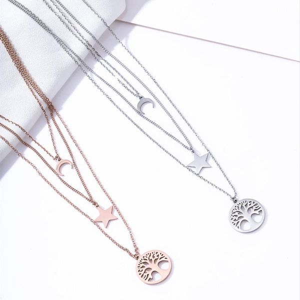 pendant necklaces stainless steel tree of life moon star necklace for women trendy multi-layered femme bijoux collier dropship, Silver
pendant necklaces stainless steel tree of life moon star necklace for women trendy multi-layered femme bijoux collier dropship, Silver