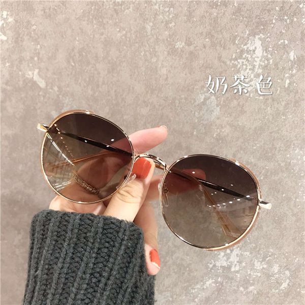 2020 новая миопия женское кореенное круглое лицо чистые красные моды солнцезащитные очки уф, Black