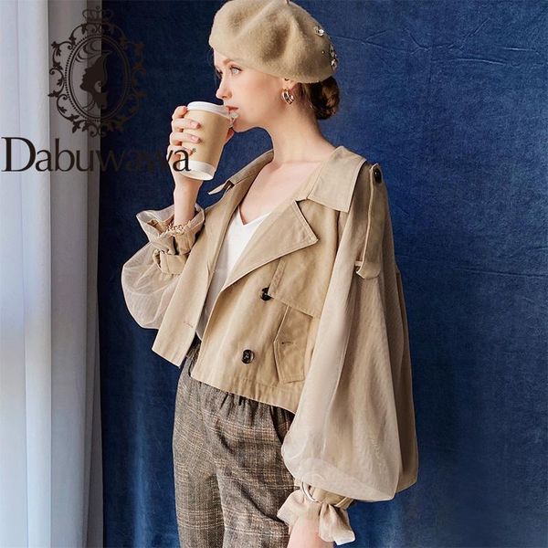 dabuwawa autumn sweet short trench coat women double breasted mesh lantern sleeve turn-down collar outwear coat female dt1dso004, Tan;black
dabuwawa autumn sweet short trench coat women double breasted mesh lantern sleeve turn-down collar outwear coat female dt1dso004, Tan;black