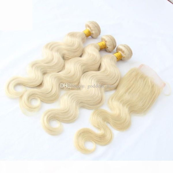 9a grade 3 bundles hair with part 4*4inch lace closure color 613# blonde russian human hair body wave extensions, Black
9a grade 3 bundles hair with part 4*4inch lace closure color 613# blonde russian human hair body wave extensions, Black