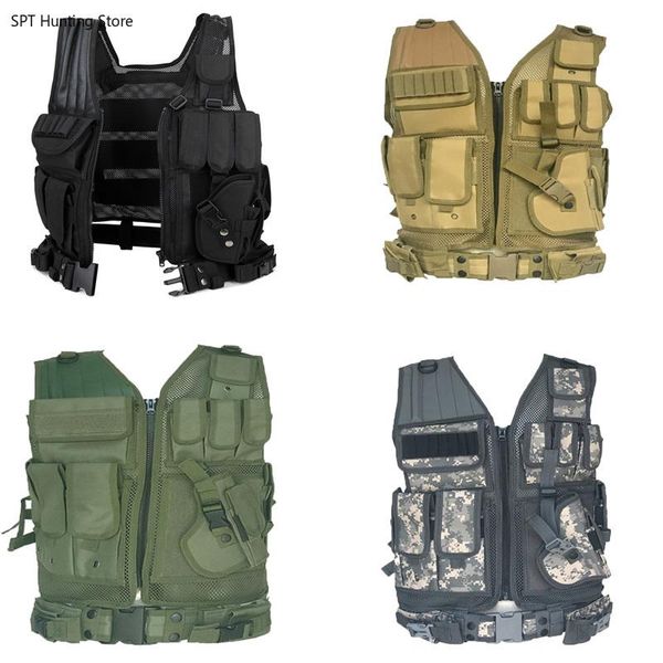 outdoor men tactical vest paintball camouflage molle hunting vest assault shooting hunting swat vests with holster gear, Camo;black
outdoor men tactical vest paintball camouflage molle hunting vest assault shooting hunting swat vests with holster gear, Camo;black