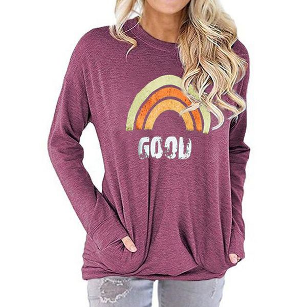 carney clothing selling womens clothes pocket sweatshirt rainbow good printed round neck batwing long sleeve, Black
carney clothing selling womens clothes pocket sweatshirt rainbow good printed round neck batwing long sleeve, Black