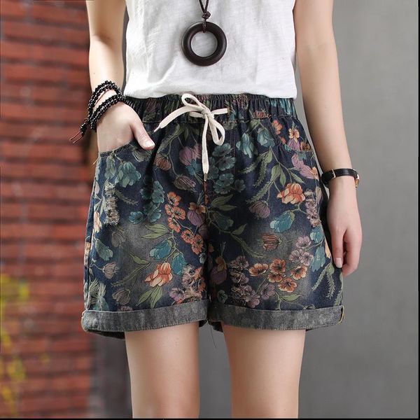 summer denim shorts women print casual washed ripped embroidery vintage elastic waist drawstring female loose wild jeans fashion, White;black
summer denim shorts women print casual washed ripped embroidery vintage elastic waist drawstring female loose wild jeans fashion, White;black