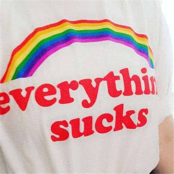 everything sucks rainbow t-shirt women summer o-neck white tee shirt femme harajuku plus size woment-shirt camiseta mujer
everything sucks rainbow t-shirt women summer o-neck white tee shirt femme harajuku plus size woment-shirt camiseta mujer