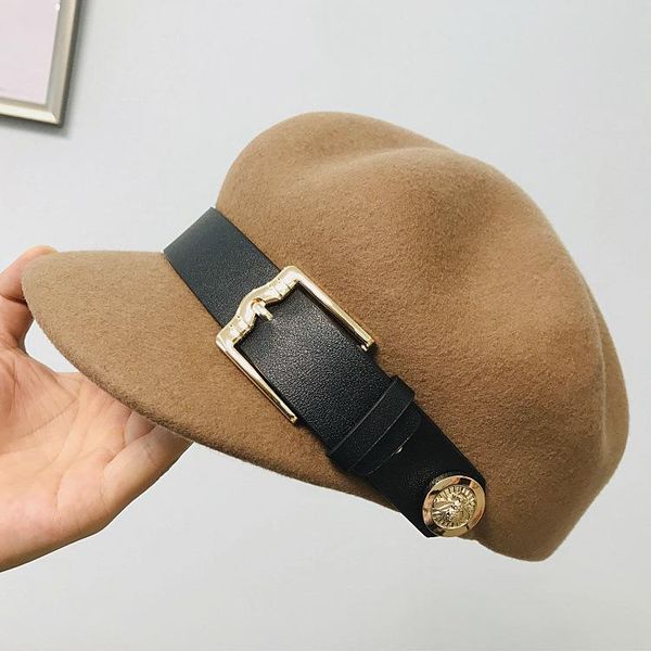202101-weimin autumn winter wool belt large metal buckle fashion leisure octagonal hat men women visors cap, Blue;gray
202101-weimin autumn winter wool belt large metal buckle fashion leisure octagonal hat men women visors cap, Blue;gray