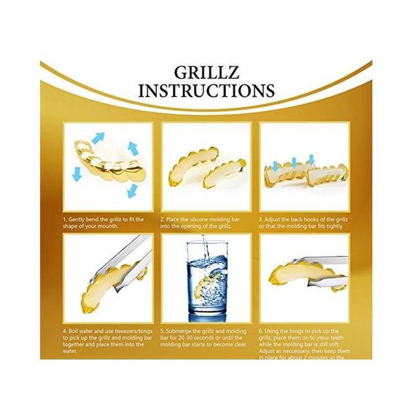 24k gold plated hip hop grillz and bottom grills for mouth teeth 2 extra moldi wmtexf new_dhbest, Black
24k gold plated hip hop grillz and bottom grills for mouth teeth 2 extra moldi wmtexf new_dhbest, Black
