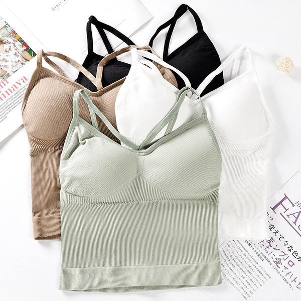 women sports bra solid padded fitness yoga running cropped women sportswear gym solid tank athletic push up bras, White;black
women sports bra solid padded fitness yoga running cropped women sportswear gym solid tank athletic push up bras, White;black