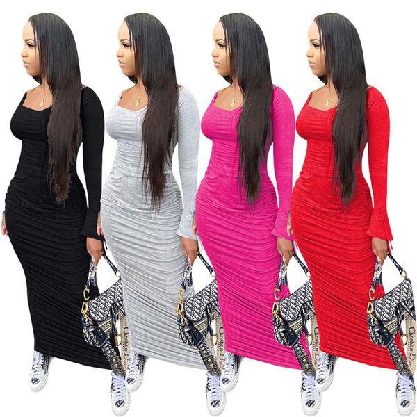 womens pleated dresses slash neck bell long sleeve pullover dress autumn fashion slim bodycon clothing for women, Black;gray
womens pleated dresses slash neck bell long sleeve pullover dress autumn fashion slim bodycon clothing for women, Black;gray