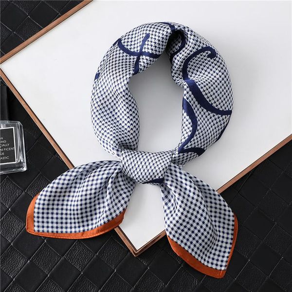 2021 fashion women silk scarf plaid print female office foulard square neck scarves for lady handbag scarfs tie headkerchief, Blue;gray
2021 fashion women silk scarf plaid print female office foulard square neck scarves for lady handbag scarfs tie headkerchief, Blue;gray
