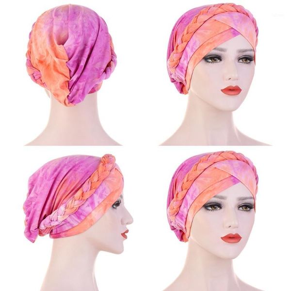 women pre-tied turban hat twisted braid hair cover wrap tie-dye chemo cap1, Blue;gray
women pre-tied turban hat twisted braid hair cover wrap tie-dye chemo cap1, Blue;gray