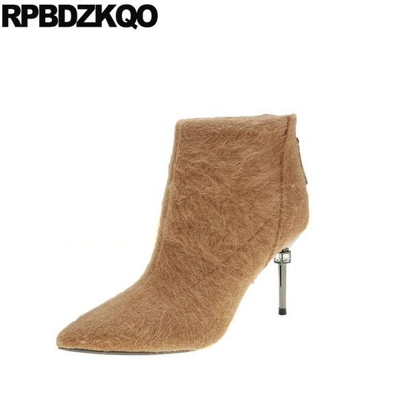 boots real fur shoes ladies thin 2021 booties comfortable women designer winter stiletto warm short pointed toe high heel metal, Black
boots real fur shoes ladies thin 2021 booties comfortable women designer winter stiletto warm short pointed toe high heel metal, Black