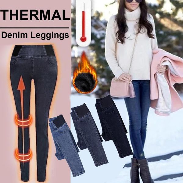fashion leggings women pants thermal fleece denim leggings warm slim stretch trousers pants jeans new, Blue
fashion leggings women pants thermal fleece denim leggings warm slim stretch trousers pants jeans new, Blue