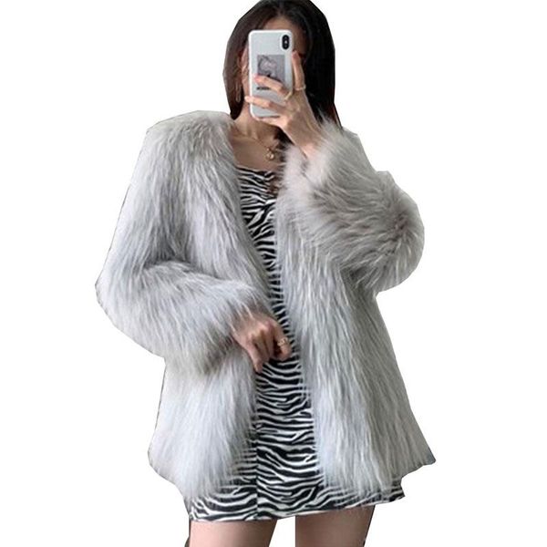 women's fur & faux 2021 winter imitation mink plush ink coat female jacket mid length warm outwear parka bc172, Black
women's fur & faux 2021 winter imitation mink plush ink coat female jacket mid length warm outwear parka bc172, Black