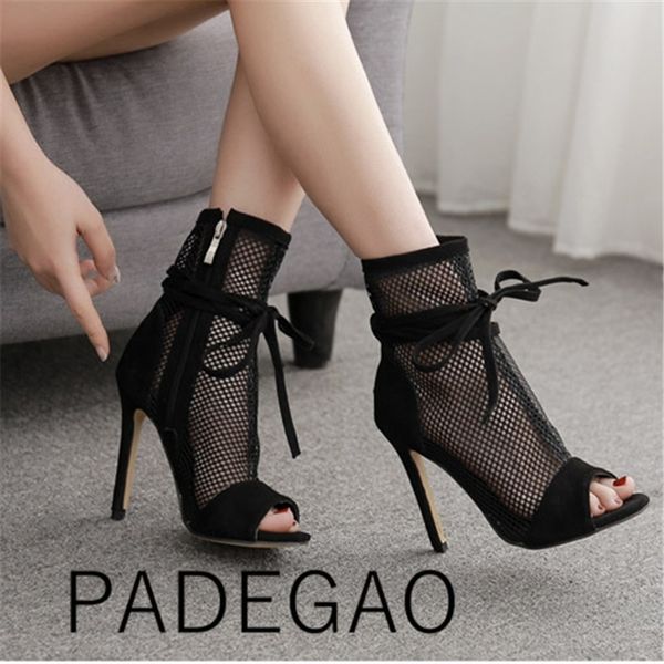 luxury zip ankle basic peep toe super high boots for women thin heels summer shoes t200425, Black
luxury zip ankle basic peep toe super high boots for women thin heels summer shoes t200425, Black
