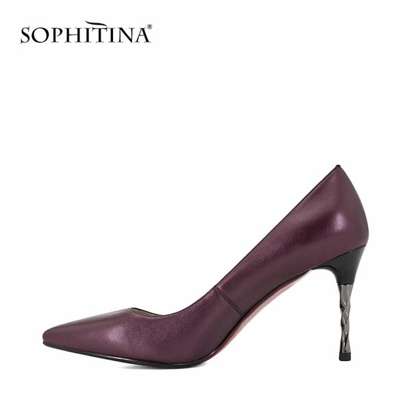 sophitina brand genuine leather pumps pointed toe super high spiral heel shallow party shoes new career elegant pumps w18 t200525, Black
sophitina brand genuine leather pumps pointed toe super high spiral heel shallow party shoes new career elegant pumps w18 t200525, Black