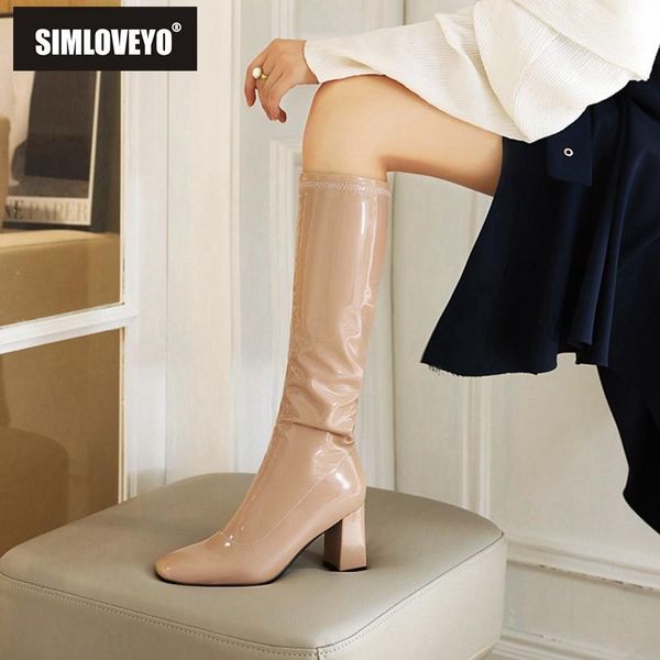 boots simloveyo autumn winter knee high patent leather square toe block heel zipper solid big size 34-48 black red work b21071
boots simloveyo autumn winter knee high patent leather square toe block heel zipper solid big size 34-48 black red work b21071