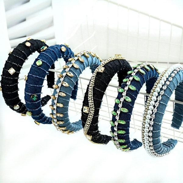 hair accessories women thick sponge padded headband glitter rhinestone chain winding hoop vintage denim cloth wrapped wide bandana
hair accessories women thick sponge padded headband glitter rhinestone chain winding hoop vintage denim cloth wrapped wide bandana