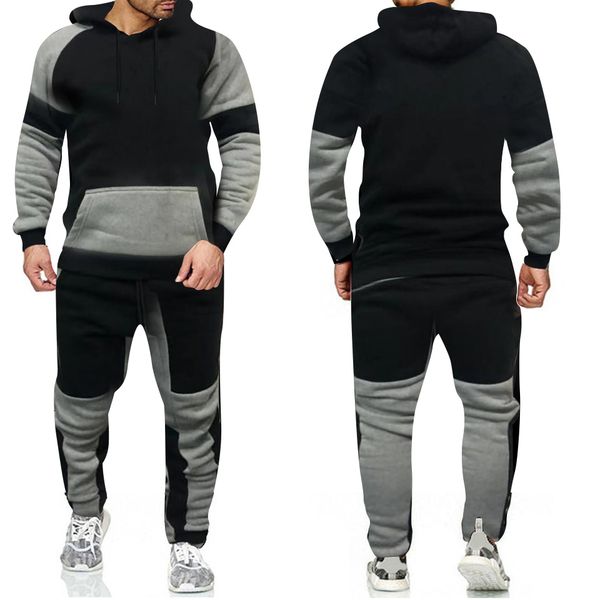 men spotrs suit two pieces set men's hoodie jacket sweatshirt + pants male hoody jogging tracksuit sportswear outfit 3xl kg-22, Black
men spotrs suit two pieces set men's hoodie jacket sweatshirt + pants male hoody jogging tracksuit sportswear outfit 3xl kg-22, Black