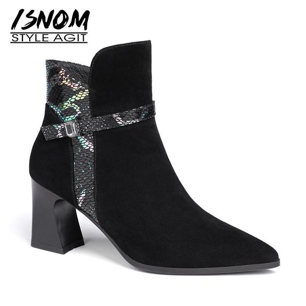 isnom colorful emboss boots women kid suede ankle boot pointed toe shoes female high heels shoes ladies party winter 2020, Black
isnom colorful emboss boots women kid suede ankle boot pointed toe shoes female high heels shoes ladies party winter 2020, Black